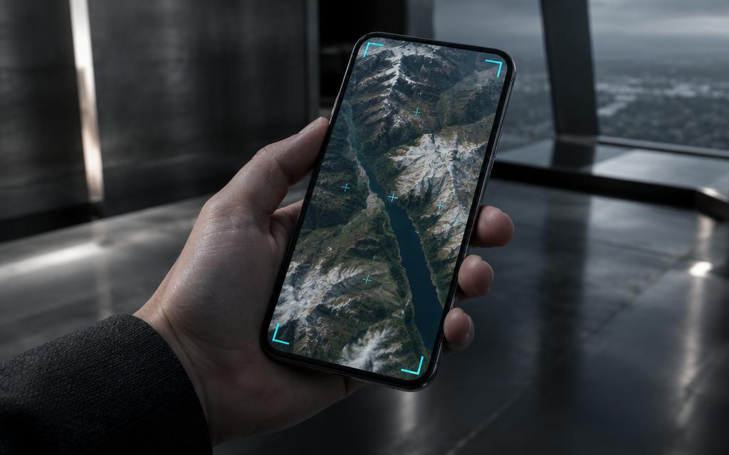 Illustrative smartphone screen replacement with tracking guides